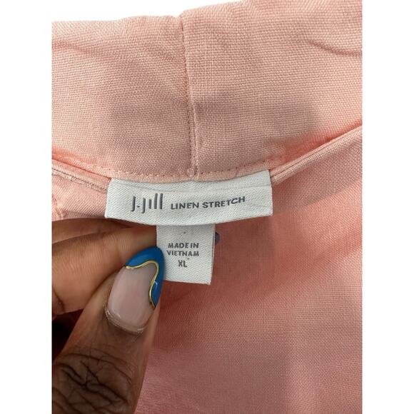 J. Jill Linen Stretch Pink Basic Mature Cropped Straight Leg Pants Size XL - Picture 2 of 10